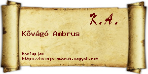 Kővágó Ambrus névjegykártya